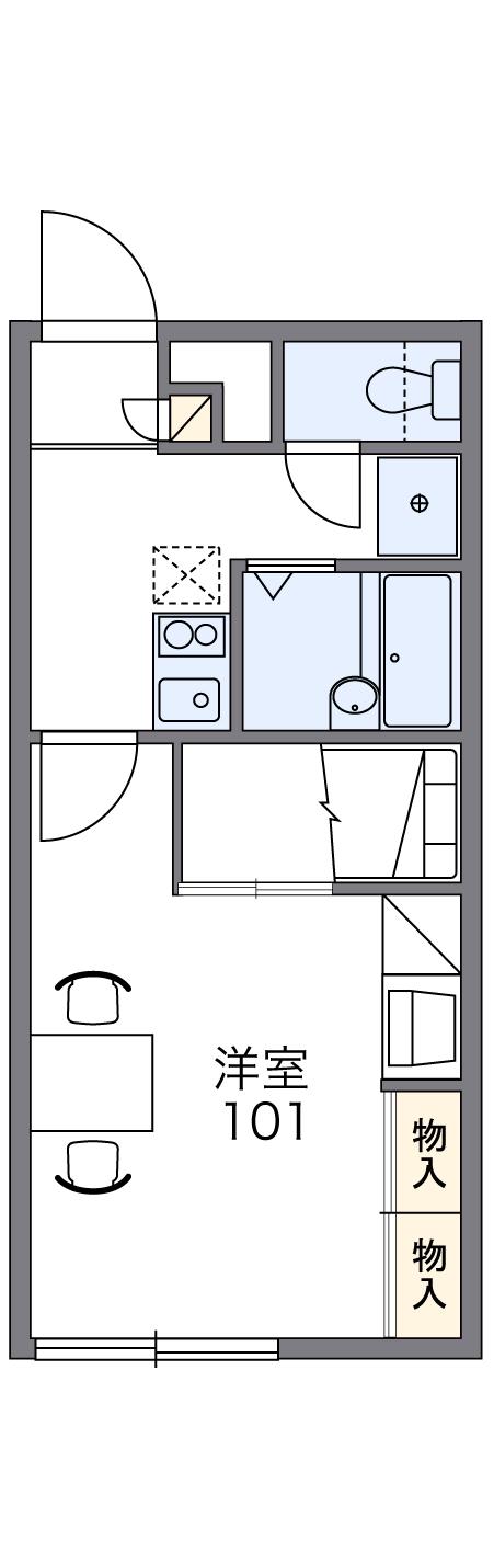レオパレスセヴィル(1K/1階)の間取り写真