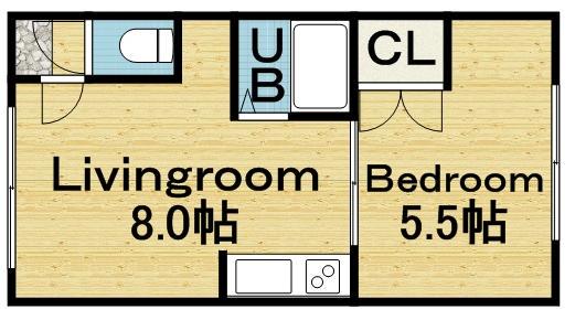 ルーベデンス新道東(1DK/3階)の間取り写真