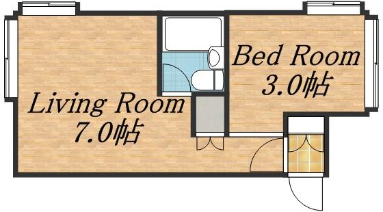 カーサチェリベⅡ(1DK/2階)の間取り写真