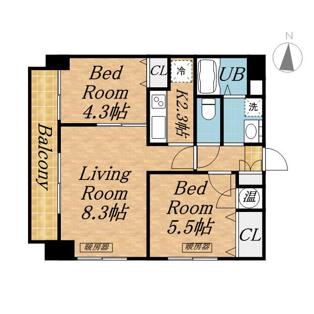 サザンエトワール北大(2LDK/10階)の間取り写真