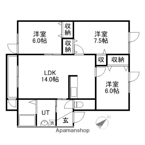 ギャザリングビレッジB棟(3LDK/3階)の間取り写真
