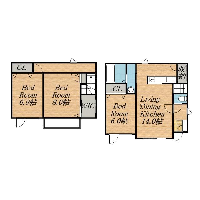 パルクアベニールⅤ(3LDK/1階)の間取り写真