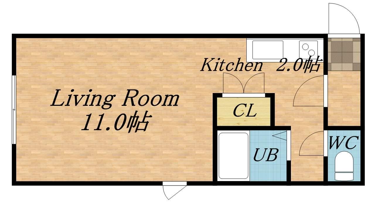 ルーベンクラッセ(1K/2階)の間取り写真
