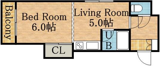 コーポ中瀬(1DK/3階)の間取り写真