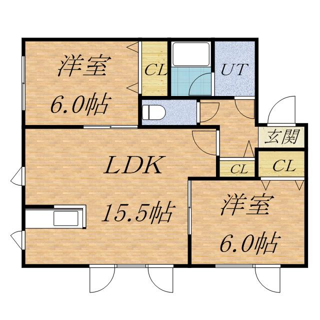 ルサージュY(2LDK/3階)の間取り写真