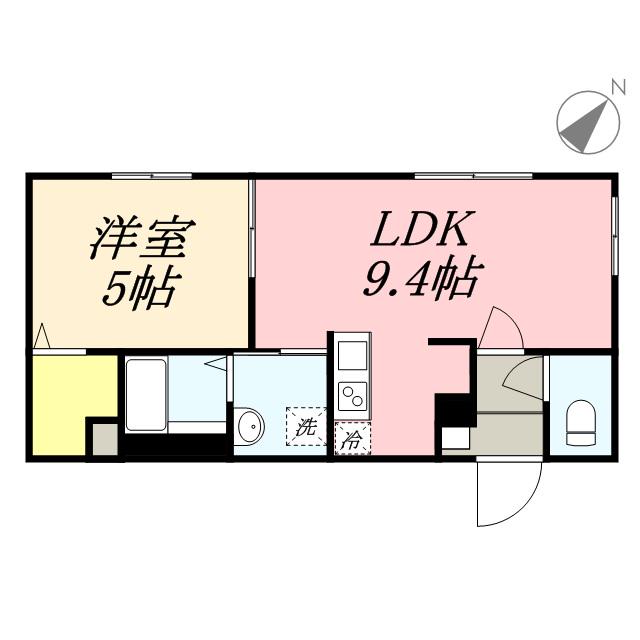 クルタ東区役所前(1LDK/3階)の間取り写真