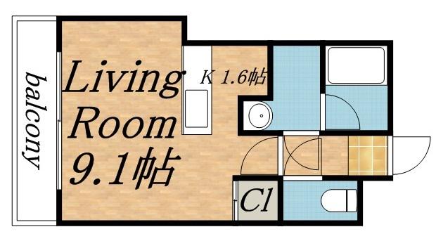 ビッグパレス北14条(1K/7階)の間取り写真