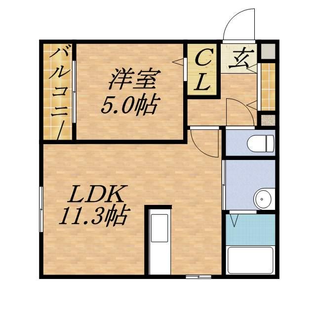 札幌市南北線 麻生駅 徒歩5分 4階建 築12年(1LDK/3階)の間取り写真