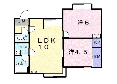 プラドール ルア(2LDK/2階)の間取り写真