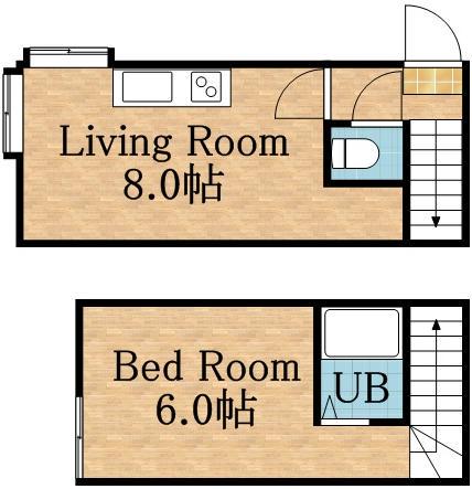 AMSN19(1DK/1階)の間取り写真