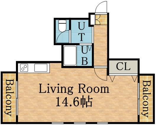 BLOOM(ワンルーム/3階)の間取り写真