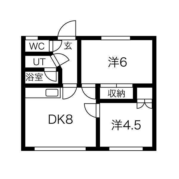 コーポ高橋(2DK/2階)の間取り写真
