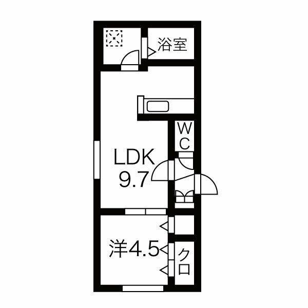 アステールN23(1LDK/1階)の間取り写真