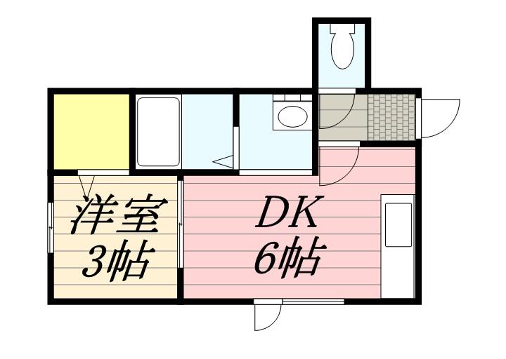ネージュ元町Ⅰ(1DK/3階)の間取り写真