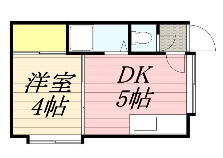 グリーンスターマンション(1DK/2階)の間取り写真