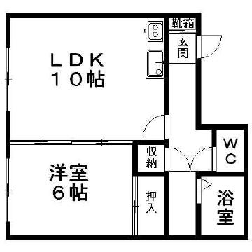 シャトレ美香保公園Ⅲ(1LDK/3階)の間取り写真