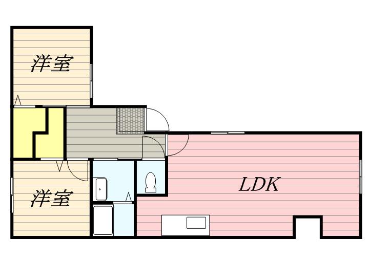 シャトー32(2LDK/2階)の間取り写真