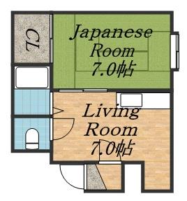 リバージュヴィラ24(1DK/2階)の間取り写真