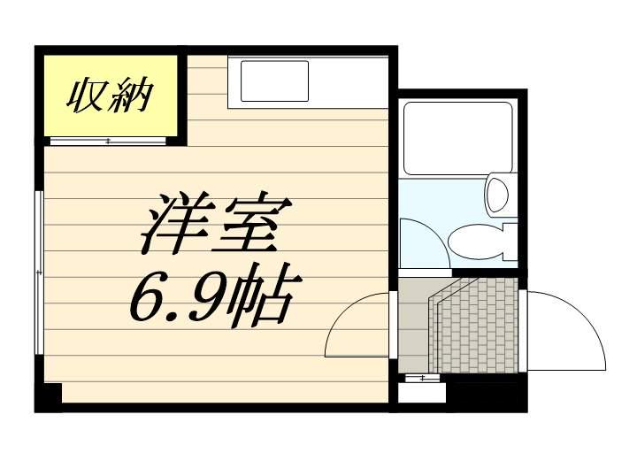 福住ビル(ワンルーム/2階)の間取り写真