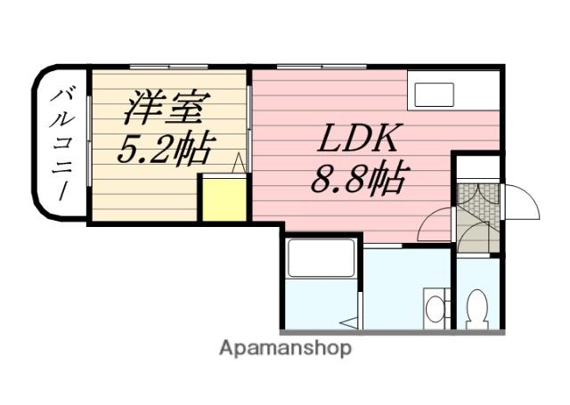 ウィングキャッスル(1LDK/2階)の間取り写真