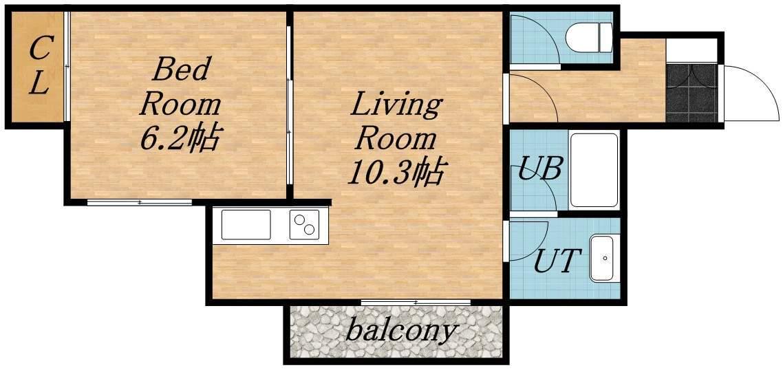 エスポワール204(1LDK/5階)の間取り写真