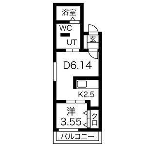 PALAZZO7/8(1DK/2階)の間取り写真