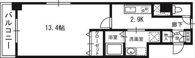 S-FORT札幌N15(1K/6階)の間取り写真