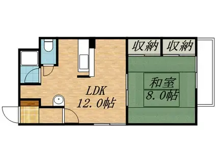 LEE SPACE北27条(1LDK/2階)の間取り写真