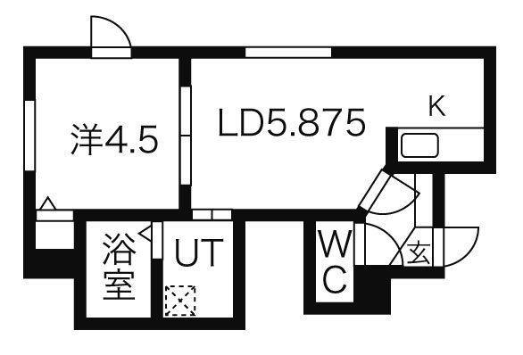アメニティ(1DK/3階)の間取り写真