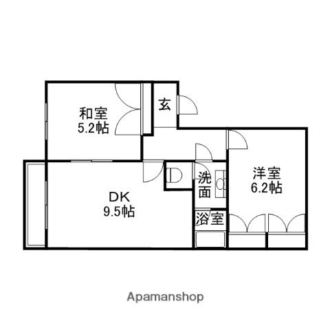 コートクリスタル(2DK/3階)の間取り写真