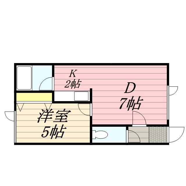 MA383(1DK/2階)の間取り写真