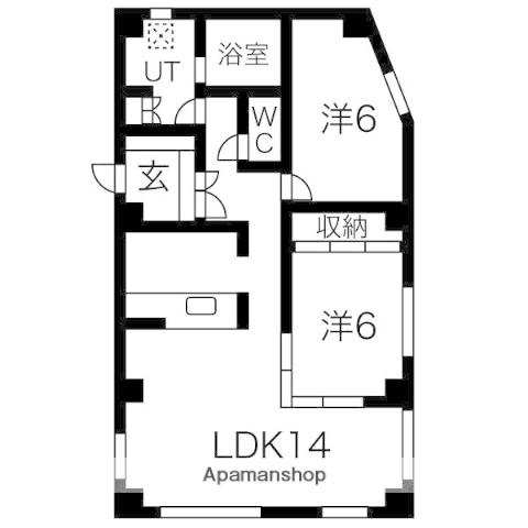 麻生ルーム(2LDK/1階)の間取り写真