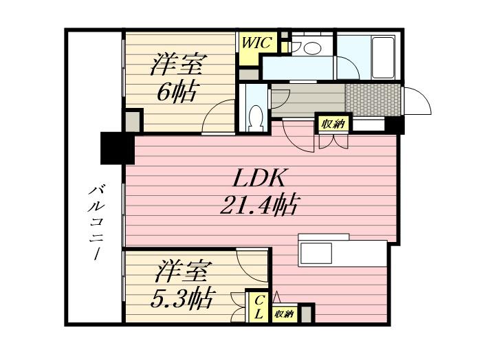 ザ・グランアルト札幌 苗穂ステーションタワー(2LDK/16階)の間取り写真