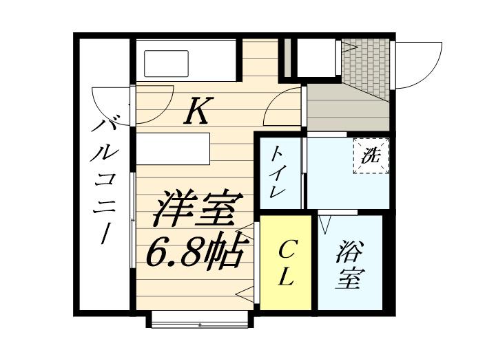 LUCE SOLARE麻生(1K/3階)の間取り写真