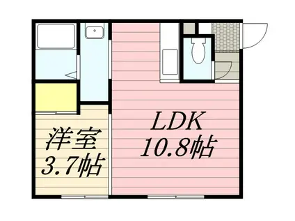 ダイナスティア(1LDK/2階)の間取り写真