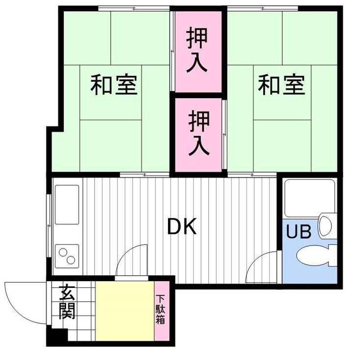 RS元町(2DK/1階)の間取り写真