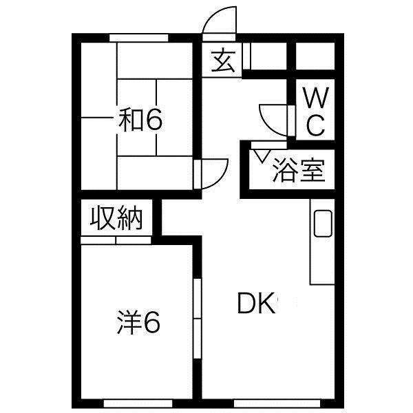 ラフォーレ41(2DK/4階)の間取り写真