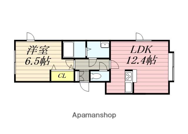 グランドフラワー(1LDK/1階)の間取り写真