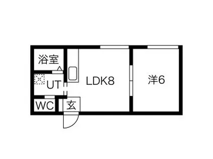 米塚ビル(1DK/3階)の間取り写真