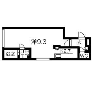 プレジール札幌(1LDK/4階)の間取り写真