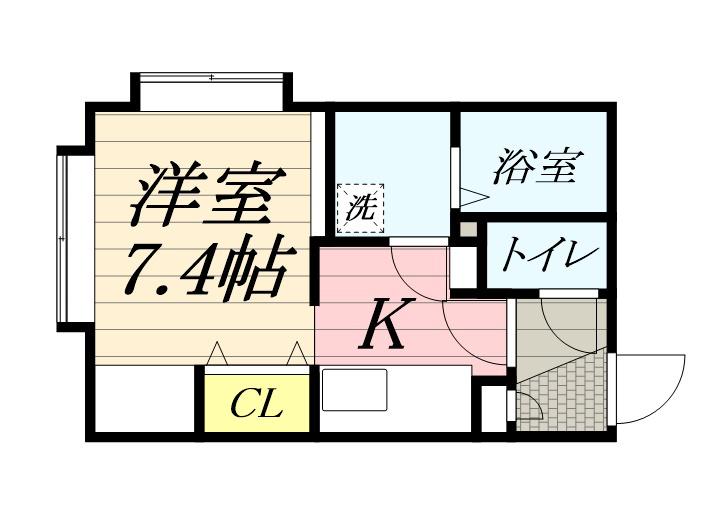 MTEEL西麻生(1K/1階)の間取り写真