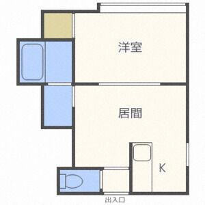 リア・クリスタル(1DK/2階)の間取り写真