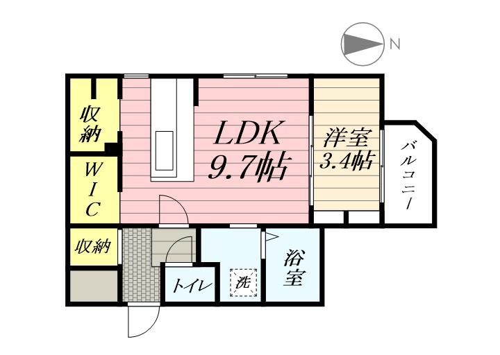 F/LEAD麻生(1LDK/2階)の間取り写真