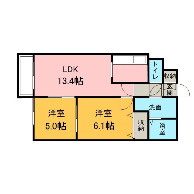 DOMUS33(2LDK/2階)の間取り写真