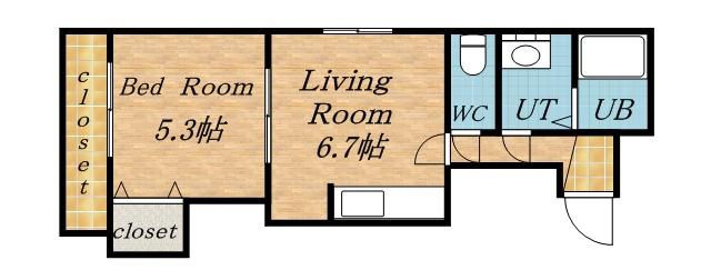ビジュ元町(1LDK/5階)の間取り写真