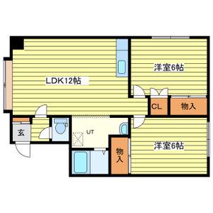 オレンジハウスD(2LDK/2階)の間取り写真