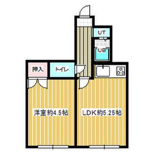 ローズヴィラ新川(1DK/3階)の間取り写真