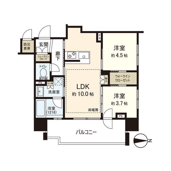 クリオ札幌グランクラス(2LDK/12階)の間取り写真