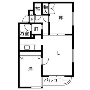 晃和レジデンス(2LDK/1階)の間取り写真