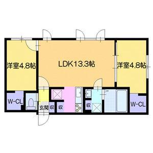 ノルフィーノN18(2LDK/2階)の間取り写真